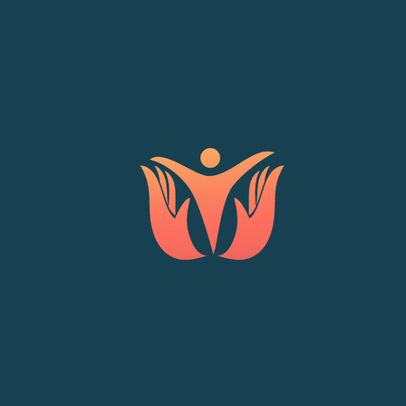 Abstract community logo icon vector design. Creative agency, social work, teamwork, business, advertising vector logo.のイラスト素材