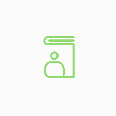 Vector illustration, Graphic Design Editable Design. Man with a book web icon.のイラスト素材