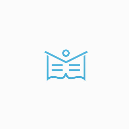 Vector illustration, Graphic Design Editable Design. Man with a book web icon.のイラスト素材