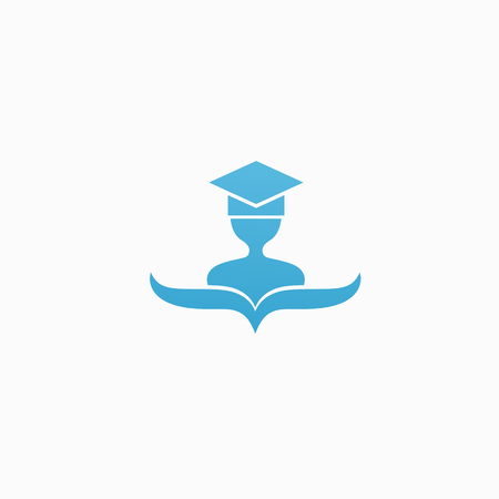 Vector illustration, Graphic Design Editable Design. Man with a book web icon.のイラスト素材