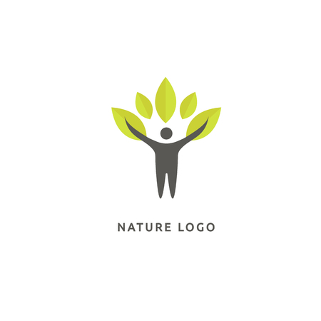 Ecology Happy life Logotype concept icon. Vector illustration, Graphic Design Editable Design.のイラスト素材