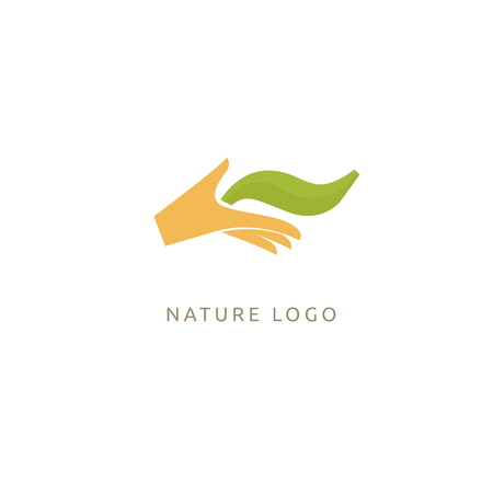 Vector illustration, Graphic Design Editable Design. Happy people with leafl logo. Fitness, sport web icon.のイラスト素材