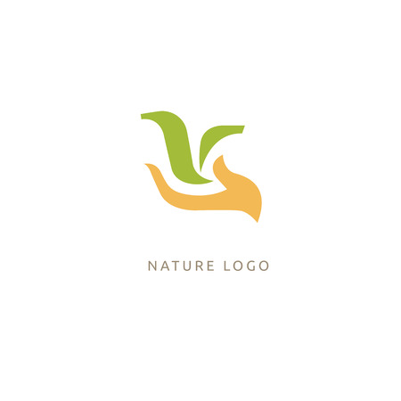 Vector illustration, Graphic Design Editable Design. Happy people with leafl logo. Fitness, sport web icon.のイラスト素材