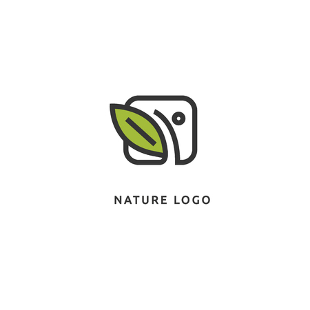Vector illustration, Graphic Design Editable Design. Happy people with leafl logo. Fitness, sport web icon.のイラスト素材
