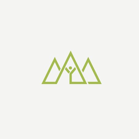 Vector illustration, Graphic Design Editable Design. Happy people with leafl logo. Fitness, sport web icon.のイラスト素材
