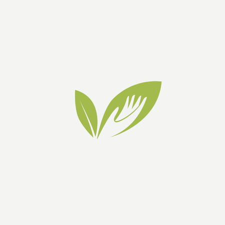 Vector illustration, Graphic Design Editable Design. Happy people with leafl logo. Fitness, sport web icon.のイラスト素材