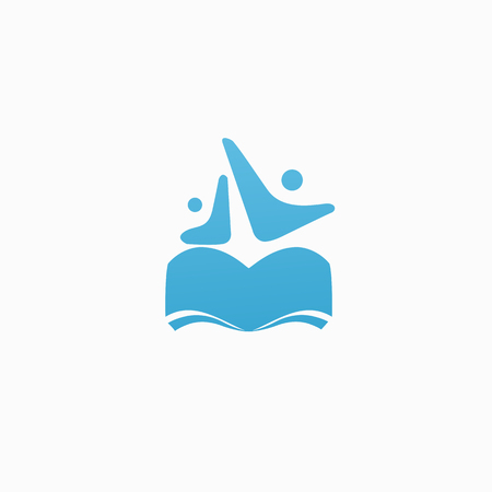 Vector illustration, Graphic Design Editable Design. Man with a book web icon.のイラスト素材