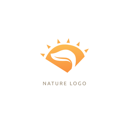 Landscape design, garden, Plant, nature and ecology vector logo. Vacation and holiday Happy life Logotype.のイラスト素材