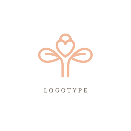 Emblem luxury beauty spa, cosmetics, jewelry, hotel, restaurant Wedding elegant outline frameのイラスト素材
