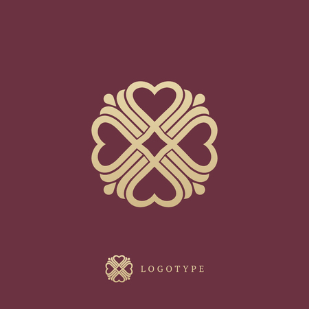 Emblem luxury beauty spa, cosmetics, jewerly, hotel, restaurant Wedding elegant outline frameのイラスト素材