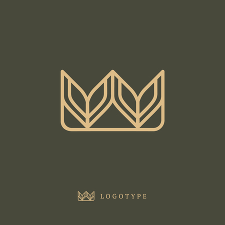 Emblem luxury beauty spa, cosmetics, jewelry, hotel, restaurant Elegant queen iconのイラスト素材