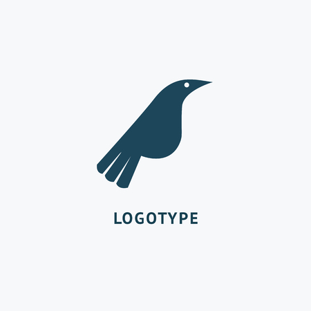 Zoo, pet shop, farm, bird feather, wild nature vector flat style logotype modern.の写真素材