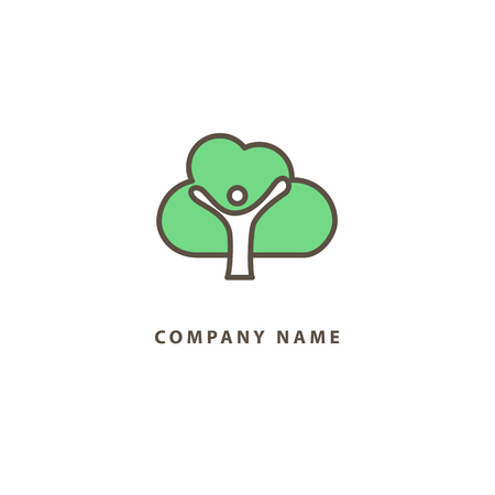 Abstract sign, vector logotype, editable design, eco friendly iconのイラスト素材