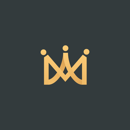 Abstract sign, vector logotype, editable design minimalist sign. Vector stock logo. Illustration design of elegant, premium and royal logotype.のイラスト素材