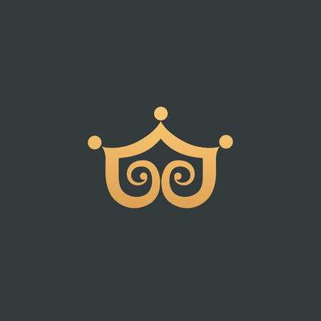 Abstract sign, vector logotype, editable design minimalist sign. Vector stock logo. Illustration design of elegant, premium and royal logotype.のイラスト素材