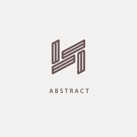 Abstract sign, vector logotype, editable design minimalist sign. Vector stock logo. Illustration design of elegant, premium and royal logotype.のイラスト素材