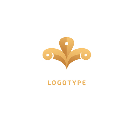 Abstract sign, vector logotype, editable design minimalist sign. Vector stock logo. Illustration design of elegant, premium and royal logotype.のイラスト素材