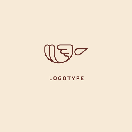 Abstract sign, vector logotype, editable design minimalist sign. Vector stock logo. Illustration design of elegant, premium and royal logotype.のイラスト素材