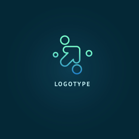 Abstract sign, vector logotype, editable design minimalist sign. Vector stock logo. Illustration design of geometric, simple logotype.のイラスト素材