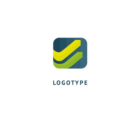 Abstract sign, vector logotype, editable design minimalist sign. Vector stock logo. Illustration design of geometric, simple logotype.のイラスト素材