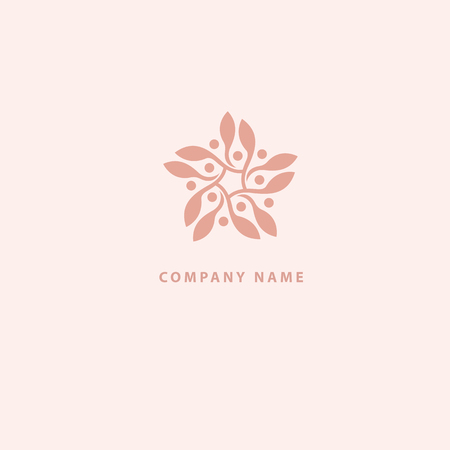 Abstract flower store logo icon vector design. Cosmetics, Spa, Beauty salon Decoration Boutique vector logo. Vector illustration, Graphic Design Editable Design. Floral logo. Flower wedding iconのイラスト素材