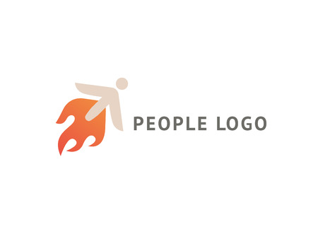 Abstract success logo vector design. Winner, star man, celebrity, business, active lifestyle, team work, gym logotype. Editable Design Happy people and star logo. Fitness, sport web icon.のイラスト素材