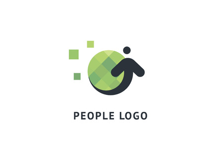 Abstract community logo icon vector design. Creative agency, social work, teamwork, business, advertising vector logo. Editable Design. Happy motivated people in colorful logo. Team web iconのイラスト素材
