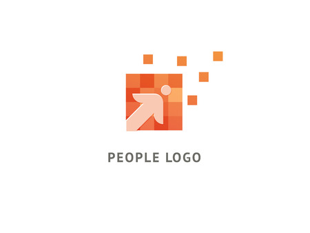 Abstract community logo icon vector design. Creative agency, social work, teamwork, business, advertising vector logo. Editable Design. Happy motivated people in colorful logo. Team web iconのイラスト素材