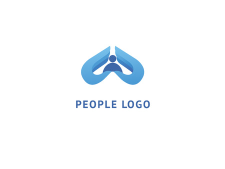 Abstract hands logo icon vector design. Health, help, support Center, care, vector logo. Vector illustration, Graphic Design Editable Design. Handshake logo. Communication web icon.のイラスト素材