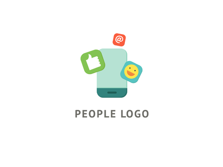 Logo design abstract digital technology vector template. Illustration design of logotype business web marketing. Vector smartphone web icon.のイラスト素材