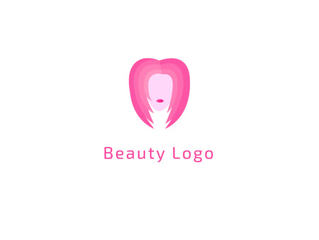 Vector illustration woman. Manicure, styling, haircut, makeup, stylist, fashion logo design. Girl silhouette sign. Model agency, Women's beauty salon, massage, cosmetic vector logotypeのイラスト素材