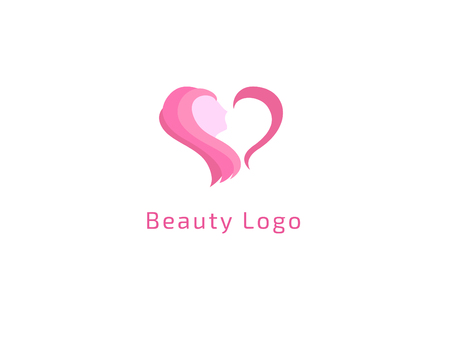 Vector illustration woman. Manicure, styling, haircut, makeup, stylist, fashion logo design. Girl silhouette sign. Model agency, Women's beauty salon, massage, cosmetic vector logotypeのイラスト素材