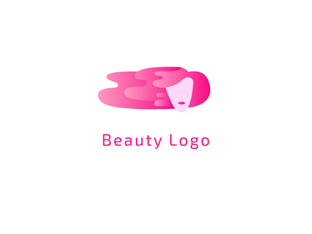 Vector illustration woman. Manicure, styling, haircut, makeup, stylist, fashion logo design. Girl silhouette sign. Model agency, Women's beauty salon, massage, cosmetic vector logotypeのイラスト素材