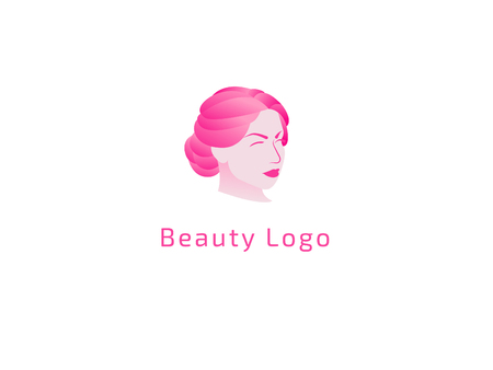 Vector illustration woman. Manicure, styling, haircut, makeup, stylist, fashion logo design. Girl silhouette sign. Model agency, Women's beauty salon, massage, cosmetic vector logotypeのイラスト素材