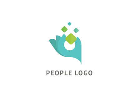 Abstract hands logo icon vector design. Health, help, support Center, care, vector logo. Vector illustration, Graphic Design Editable Design. Handshake logo. Communication web icon.のイラスト素材