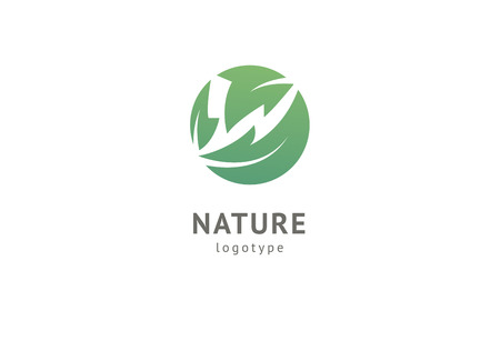 Abstract nature logo icon vector design. Healthy eco food, ecology, spa, business, diet , yoga, Environment day vector logo. Editable Design. Happy people with leaf logo. Fitness, sport web icon.のイラスト素材