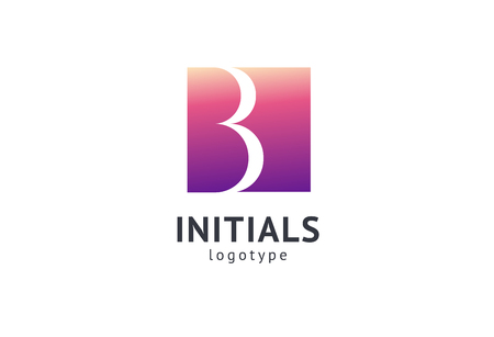 Monogram design elements, graceful template. Calligraphic elegant logo design. B logo. B line art monogramのイラスト素材