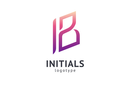Monogram design elements, graceful template. Calligraphic elegant logo design. B logo. B line art monogramのイラスト素材