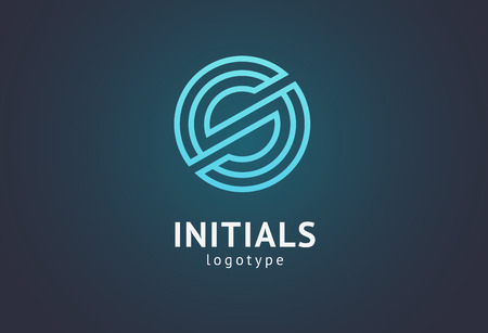 Monogram design elements, graceful template. Calligraphic elegant logo design. S logo. S line art monogramのイラスト素材