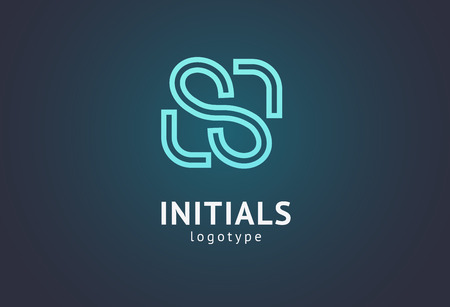 Monogram design elements, graceful template. Calligraphic elegant logo design. S logo. S line art monogramのイラスト素材