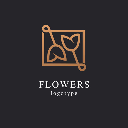 Abstract flower store logo icon vector design. Cosmetics, Spa, Beauty salon Decoration Boutique vector logo. Vector illustration, Graphic Design Editable Design. Floral logo. Flower wedding icon.のイラスト素材