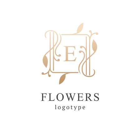 Abstract flower store logo icon vector design. Cosmetics, Spa, Beauty salon Decoration Boutique vector logo. Vector illustration, Graphic Design Editable Design. Floral logo. Flower wedding icon.のイラスト素材