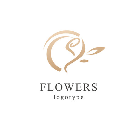 Abstract flower store logo icon vector design. Cosmetics, Spa, Beauty salon Decoration Boutique vector logo. Vector illustration, Graphic Design Editable Design. Floral logo. Flower wedding icon.のイラスト素材