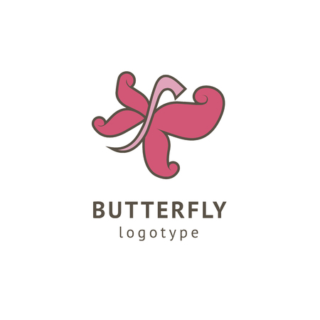 Abstract Butterfly illustration. Manicure, styling, haircut, makeup, stylist, fashion logo design. Model agency, Women's beauty salon, massage cosmetic vector logotype templateのイラスト素材