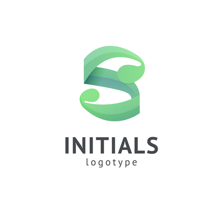 Monogram design elements, graceful template. Calligraphic elegant logo design. S logo line art monogram. Letter S on a white background. Letter S vector logo. Business sign, identity, label, badgeのイラスト素材