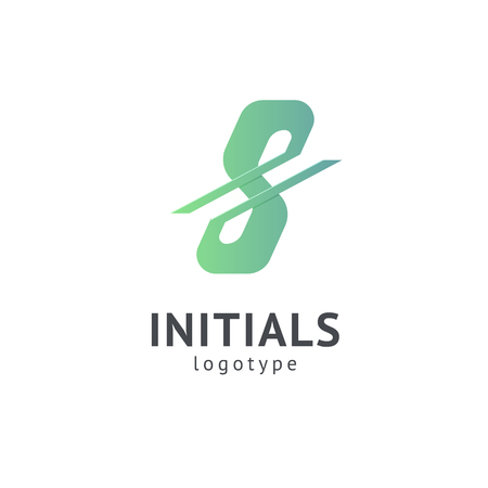 Monogram design elements, graceful template. Calligraphic elegant logo design. S logo line art monogram. Letter S on a white background. Letter S vector logo. Business sign, identity, label, badgeのイラスト素材