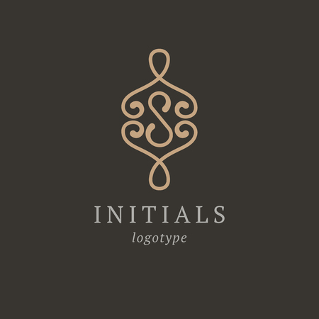 Letter S vector logo. Vintage Insignia and Logotype. Business sign, identity, label, badge initials. Monogram design elements, graceful template. Calligraphic elegant logo designのイラスト素材