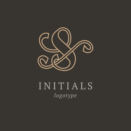 Letter S vector logo. Vintage Insignia and Logotype. Business sign, identity, label, badge initials. Monogram design elements, graceful template. Calligraphic elegant logo designのイラスト素材