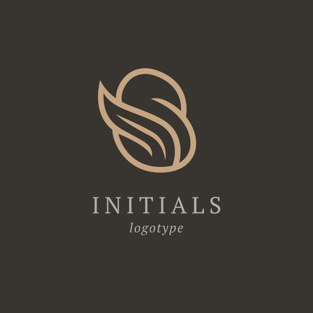 Letter S vector logo. Vintage Insignia and Logotype. Business sign, identity, label, badge initials. Monogram design elements, graceful template. Calligraphic elegant logo designのイラスト素材