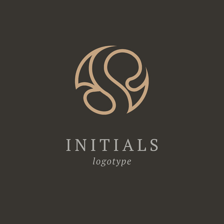 Letter S vector logo. Vintage Insignia and Logotype. Business sign, identity, label, badge initials. Monogram design elements, graceful template. Calligraphic elegant logo designのイラスト素材